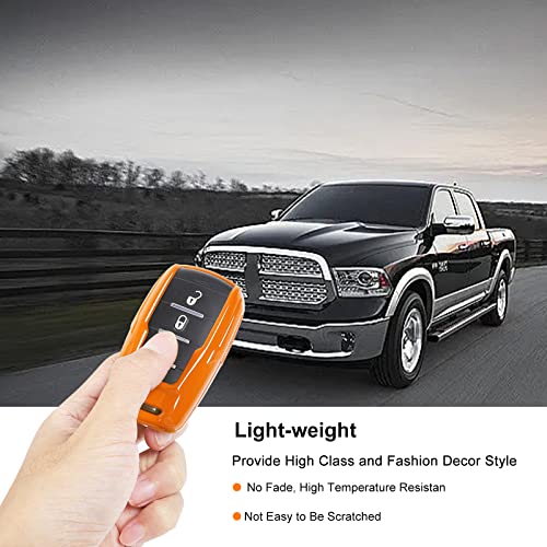 Image of Key Fob Case Cover Key Bag Holder Protection Shell Accessories for Dodge RAM 2018-2026,Orange