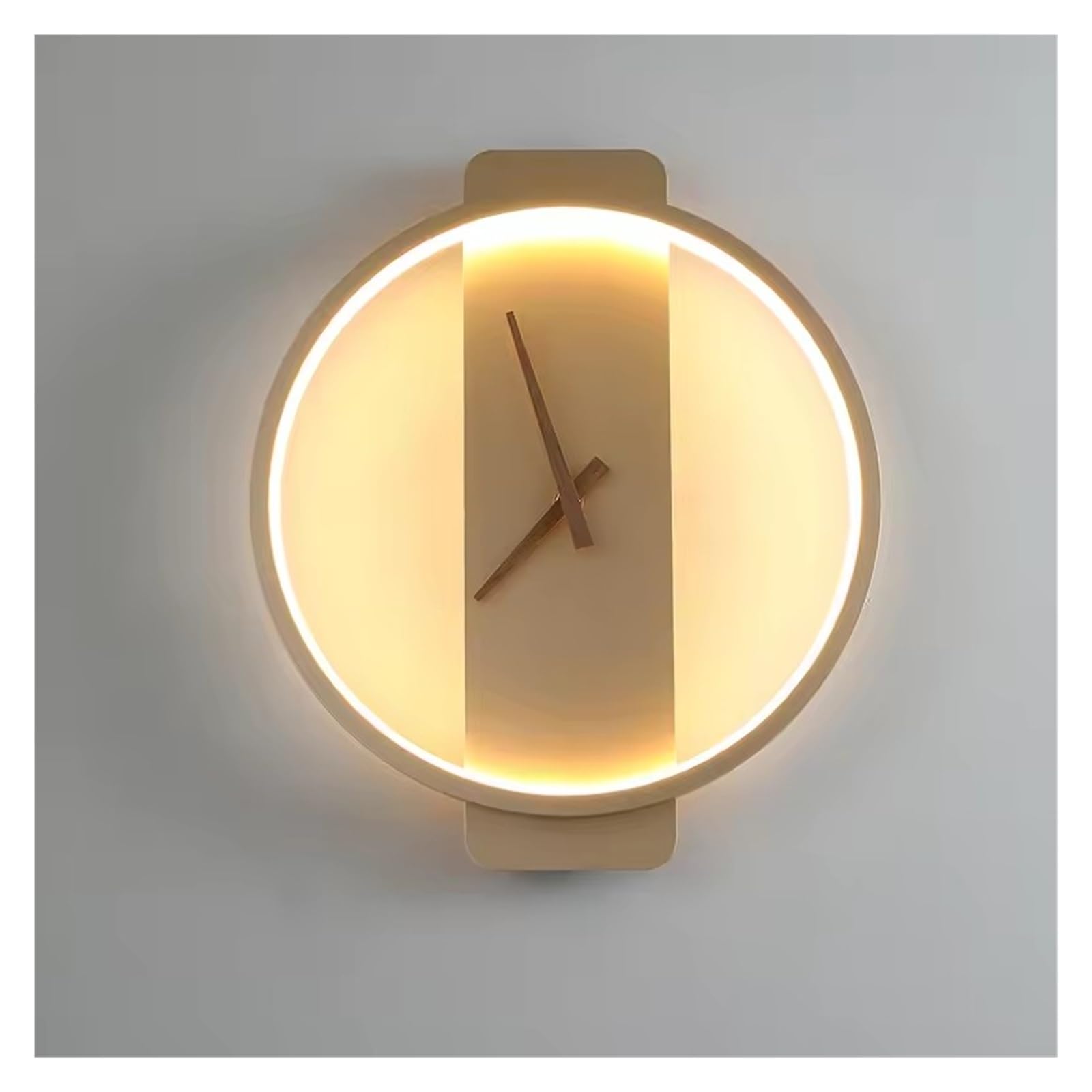 HPTHLY Nordic Led Wall Lamp Art Clock Design Light Creative Aisle Bedroom Living Room Background Wall Sconce Lighting,Simple (Round-Gold)