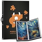 Demine Puzzle Storage Folder for 1000 Pieces – Portable Jigsaw Puzzles Organizer Binder Fits Up to 40 Puzzles, 20 HD Film Pockets, Handle Design Puzzle Keeper for Adults and Kids
