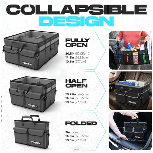image for FORTEM Trunk Organizer For SUV Car Trunk Organizer, Foldable Storage, 