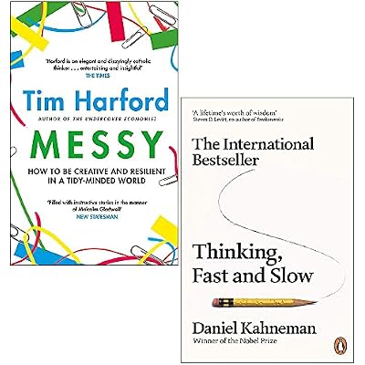 Messy By Tim Harford & Thinking Fast and Slow By Daniel Kahneman 2 Books Collection Set