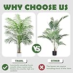 Artificial Palm Tree 5FT - Fake Tree with White Planter - Faux Tropical Areca Floor Plant in Pot - Artificial Silk Plant for Home Office Living Room Decor Indoor Outdoor Artificial Trees - Image 2