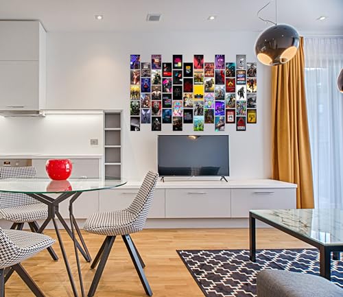 Image of Pack of 54 Gaming Wall Collage Kit Posters - 4 x 6 Inches Wall Decor Poster - Wall Art For Bedroom, Living room, Office - 1 Tissue Tape