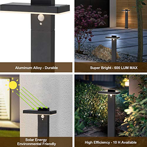 Brimmel Solar Landscape Path Light Outdoor Motion Sensor Garden Led Light Aluminum Waterproof 10H Endurance Pathway Lights For Patio Lawn Yard Walkway Driveway, Solar Energy, Black, Sg601026 #TOP5