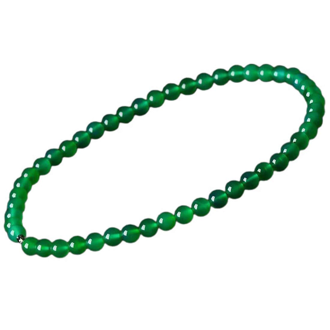 Collier calcédoine verte véritable perles 8mm création artisanale