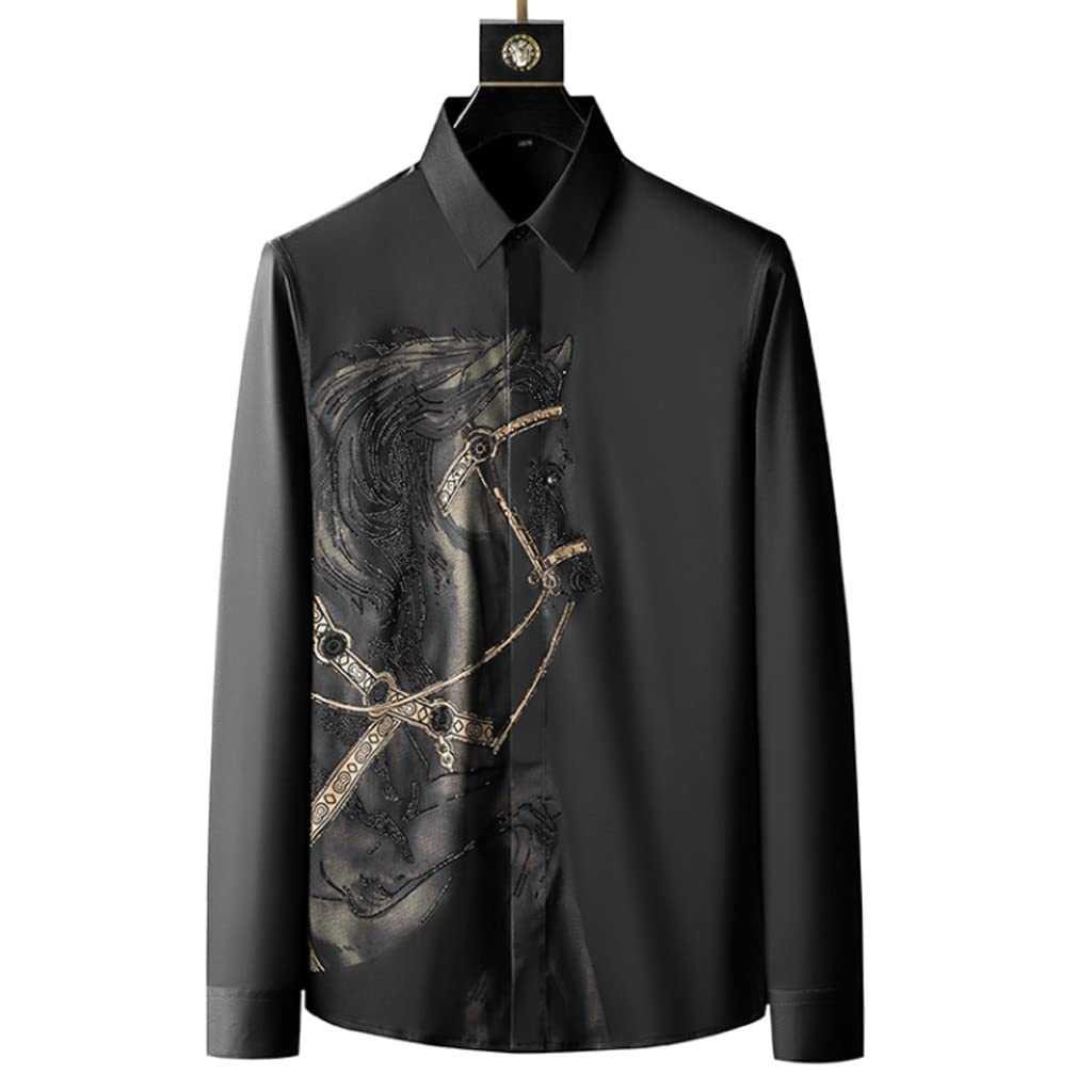 Mens Shirt Long Sleeve Slim Casual Shirts Business Social Formal Dress Shirts