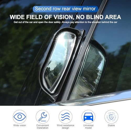 Espejo retrovisor lateral auxiliar ajustable negro, kit de 2 piezas para automóviles 6