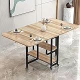Table à feuilles tombantes : cette table de salle à manger polyvalente dispose d'un design contemporain pliable, parfaite pour diverses utilisations comme un bureau compact lorsqu'il est partiellement étendu ou un petit support d'angle lorsqu'il est plié. Profitez de la commodité d'une solution peu encombrante qui se transforme sans effort en une table de salle à manger pleine grandeur pour jusqu'à 6 personnes, ce qui en fait un complément idéal à tout type d'intérieur.