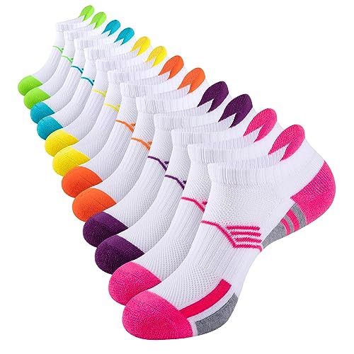 Image of COOVAN Ankle Socks Womens Athletic Low Cut Thick Cushioned Running Socks with Tab 6 Pairs