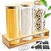 Produktbild Enjoydays® Vorratsgläser mit Deckel im 3er Set | 2000ml Aufbewahrungsgläser mit passendem Bambusregal für die Küche | luftdicht & modern | BPA Free | ideal für Mehl, Müsli, Spaghetti, Reis oder Kekse
