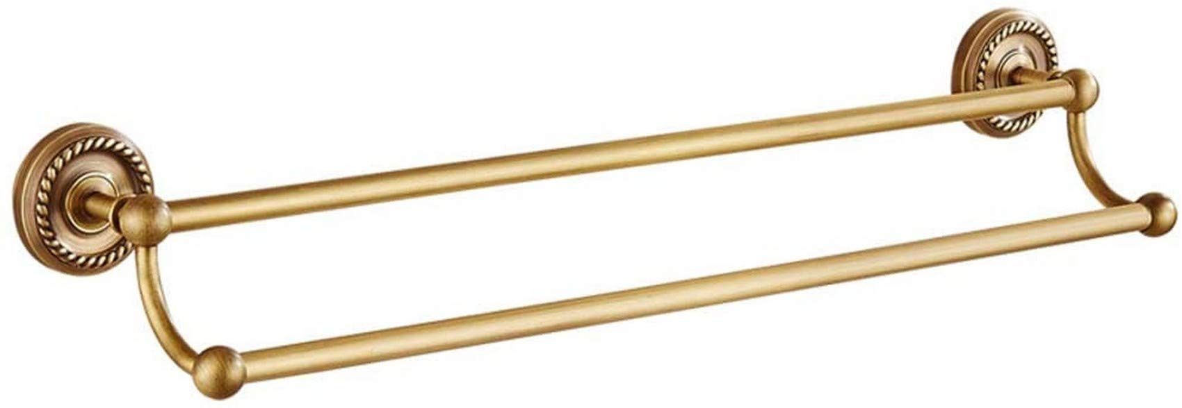 FGXHHS Full copper Antique Double towel rack,Corrosion Rust Towel rail,European Wall hanging bar For Bathroom Kitchen Office-E 70cm(28inch)