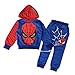 AEIL Felpe con Cappuccio da Uomo Casual Felpe con Cappuccio per Bambini 2 Pezzi Outfit Spiderman Cosplay Set Manica Lunga Abbigliamento Sportivo Tuta