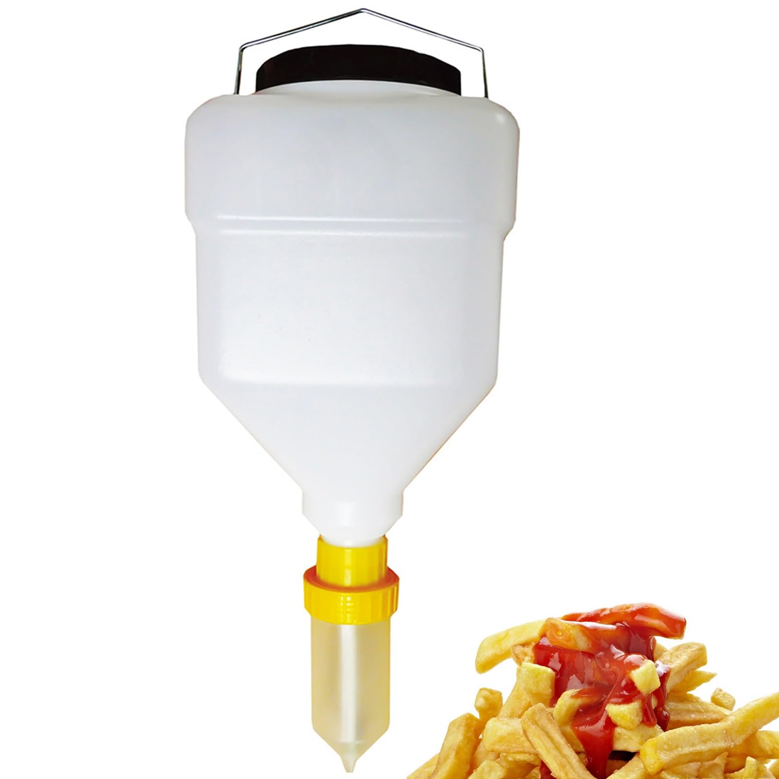 Distributore di salse sospeso, bottiglie for condimenti da 5,5 l, distributore di salse ricaricabile e design a prova di perdite, distributore di condimenti vuoto for cucina di ristoranti, ketchup(1pc