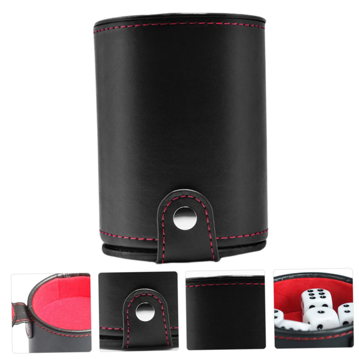 WOONEKY 3sätze Pu- Dice Cup Mit Doppeltem Deckel Würfeln Und Für Ktv-Spiele Und Würfelspiele Komfortable Handhabung Und Leise Würfelgeräusche
