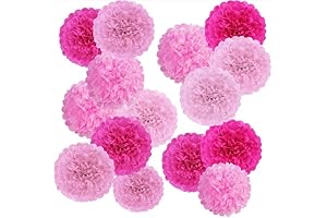 PAPER JAZZ Party Pink Pom Poms Decorations - Add a Touch of...