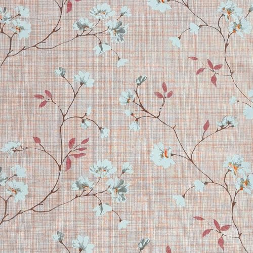 HOMEMATES Self-Adhesive Wallpaper Waterproof Old Furniture Vinyl Stickers Wooden Door Wardrobe Desktop PVC Wall Papers 45 X 304 CM (Beige Floral)