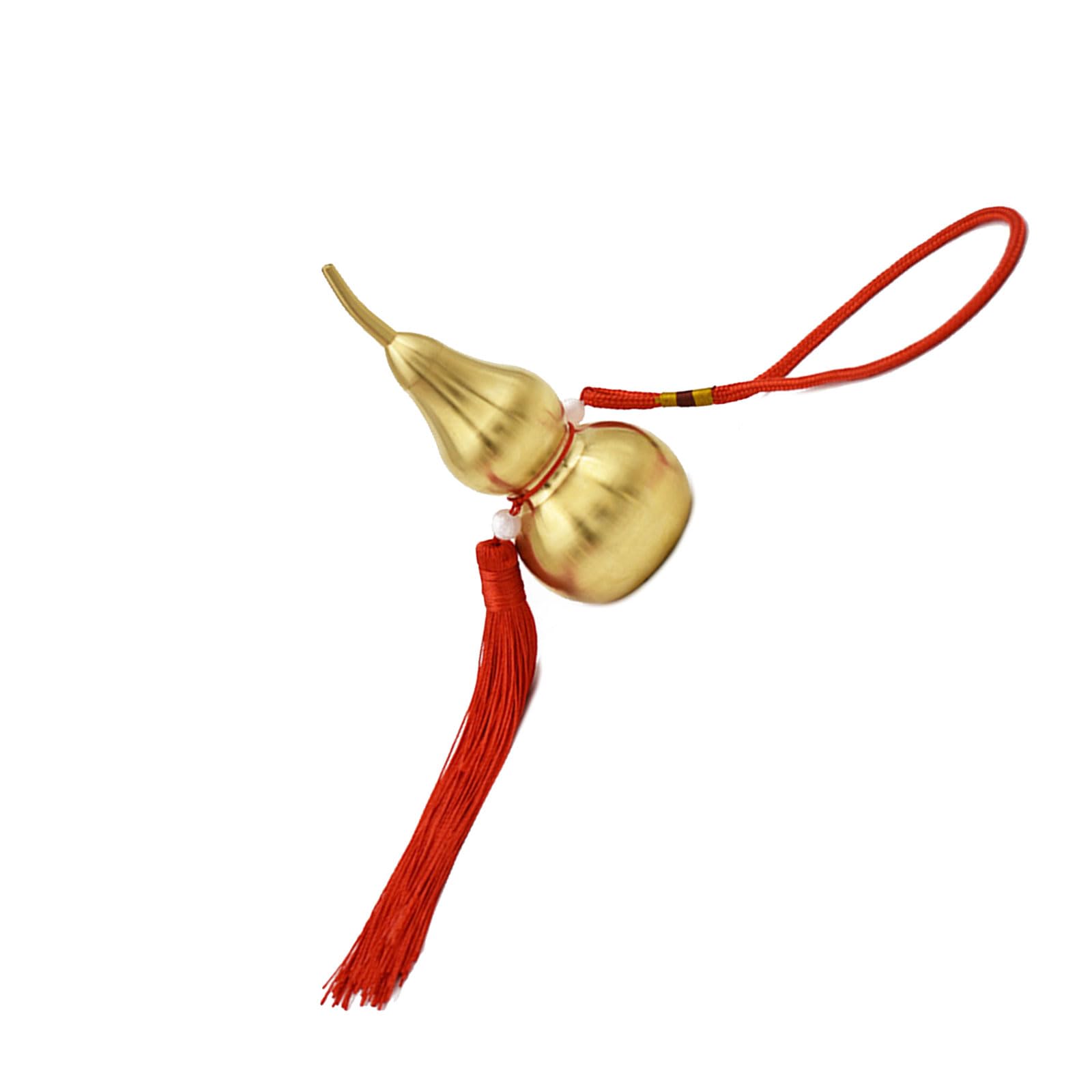 Mouth Copper Gourd Pendant Lucky Tassels Charm Hanging Ornament Fengshuis Home Decors for Fortunes and Good Luck Copper Gourd Tassels Hanging Charm for Car