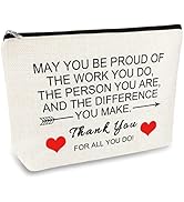 Thank You Gifts for Women Appreciation Gift Makeup Bag Inspirational Gift Thank You Gift for Empl...