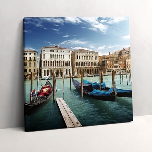 Gondoles de Venise en grand tableaux 60x60cm Wallfluent pour créer une ambiance d'évasion