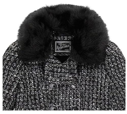 Rothschild Princess Coat w/Removable Faux Fur Black/Silver Sparkle - 6/6X3