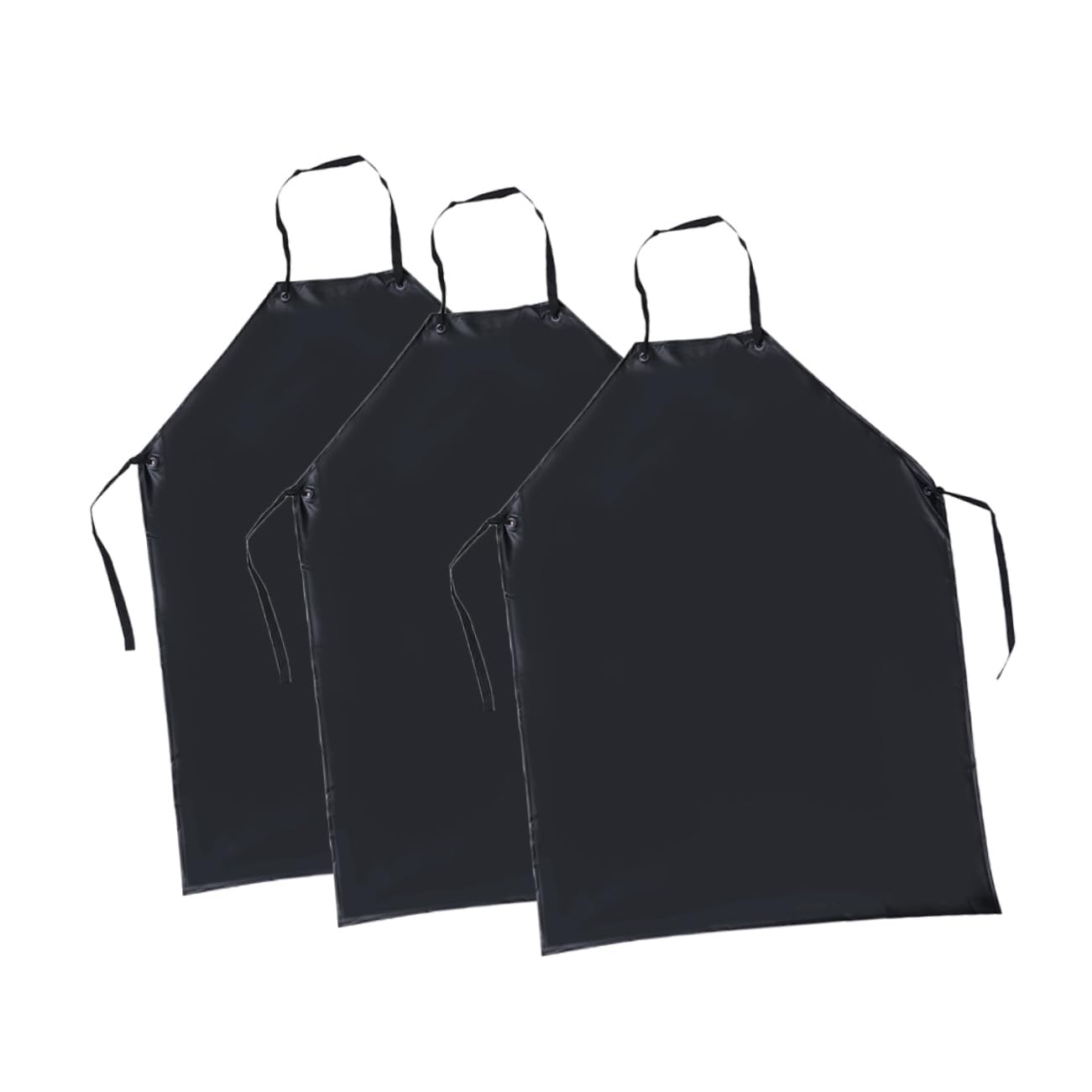 3pièces Tablier De Cuisine Pvc Noir Tablier Étanche Et Résistant Aux Graisses Acide Et Alcaline Pour Cuisine Et Restaurant