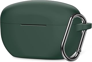 ELMO3EZZ Silicone Case for Sony WF-1000XM5(2023 release)Soft Shockproof Protective Cover with Hook Carabiner (Green)