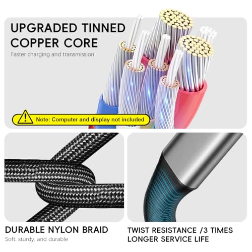Image of Verilux PD 100W Type C Cable Fast Charging, 9.8Ft /3M USB C Extension Cable Support 10Gbps Data Transfer with 4K@60Hz HD Video Output, USB Type C Male to Female for iPhone 17 /16 /15, iPad Pro, MacBook