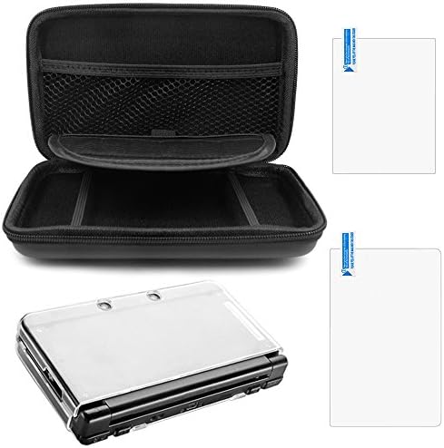 AFUNTA Protective Carrying Case for Nintendo NEW 3DS XL, with Hard Cover and 2 pcs Screen Protectors, Hard Shell Travel Bag, Protective Films for Top and Bottom Screen
