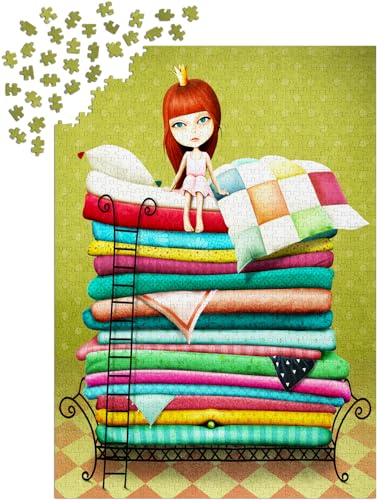 1000 Piece Jigsaw Puzzle for Adults - Fairytale Princess & The Pea, Patchwork Quilts | Matte Anti-Glare Finish | Fun & Challenging Puzzle | 27x19 in | Unique Gift | Enjoy - image 8