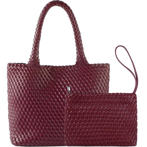 Image of JINMANXUE Fashion Woven Bag Shopper Bag Travel Handbags and Purses Women Tote Bag Large Capacity Shoulder Bags