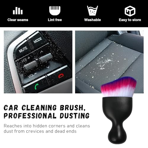 image for Ziciner 2 PCS Car Detailing Brush, Curved Soft Bristles Auto Removal D