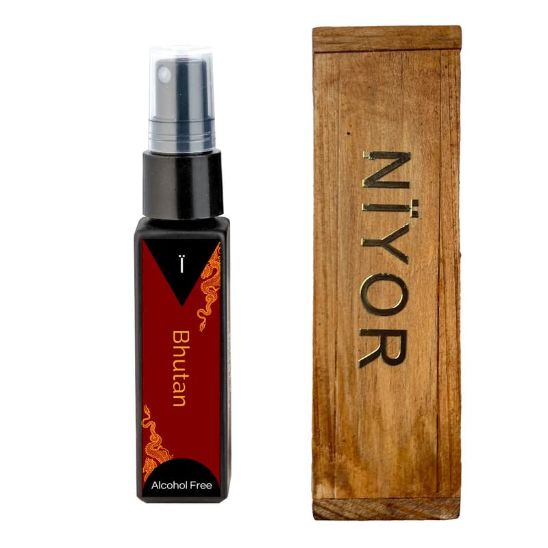NIYOR Bhutan Perfume Spray with Natural Aroma, Alcohol Free, Long Lasting Fresh & Powerful Fragrance Spray Travel Friendly Luxury Unisex Perfume Scent (8ml)