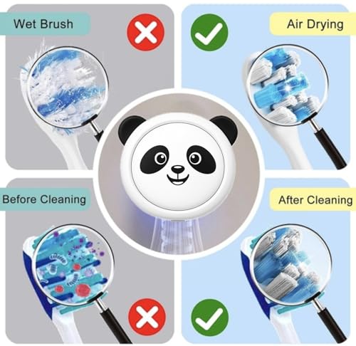 uv toothbrush sanitizer holder - panda cute toothbrush holder rechargeable travel toothbrush case wall mount toothbrush holder portable toothbrush travel case