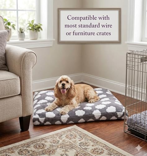Image of Faux Fur Dog Bed Covers - Ultra Soft Rose Velvet, Removable & Washable, Cozy & Durable,Large Pet Bed Cover Only (No Filling) - Gray, (Cloud Dark Gray, Small(30.0 inch L x 20.0 inch W x 4.0 inch Th))
