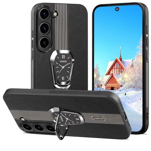 Coque antichoc Samsung S24 Plus robuste étui cuir noir béquille fine antidérapante intégrée