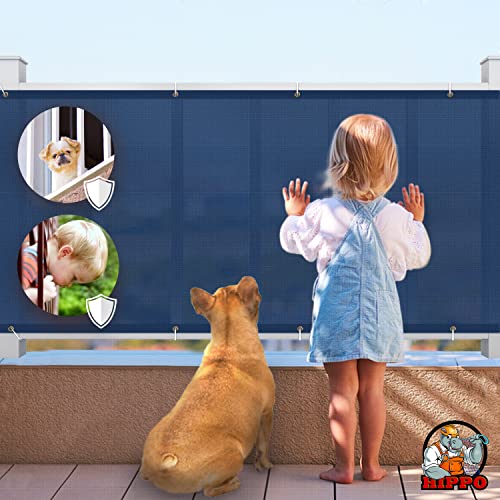 Image of HIPPO Baby Safety Net for Balcony & Staircase Railing Guard for Kids Stairway Safety Net for Baby Toddler (1MTX3MT, Navy)
