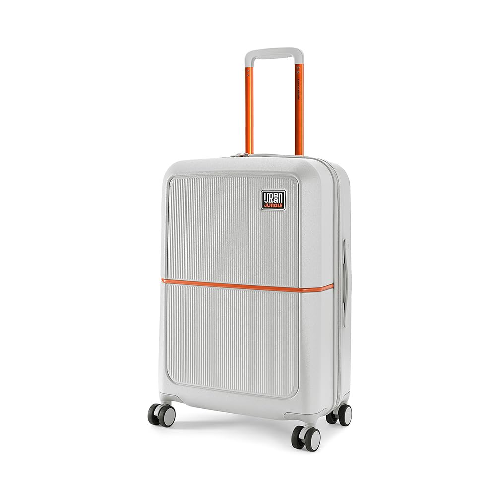 Urban Jungle Polycarbonate 360 Degree by Safari, Premium Medium(65 Cm) Trolley Bag, Check-in Suitcase with 8 Silent Wheel and TSA Lock, Hardside Travelling Luggage for Both Unisex (Cloud Grey)