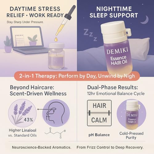 DEMIKI Hair Oil For Frizzy Hair With Coconut Oil - Hair Treatment For Dry Damaged Hair, Hair Perfume Oil For Curly Hair, Frizz Control Hair Care Products, 12pcs - Image 8