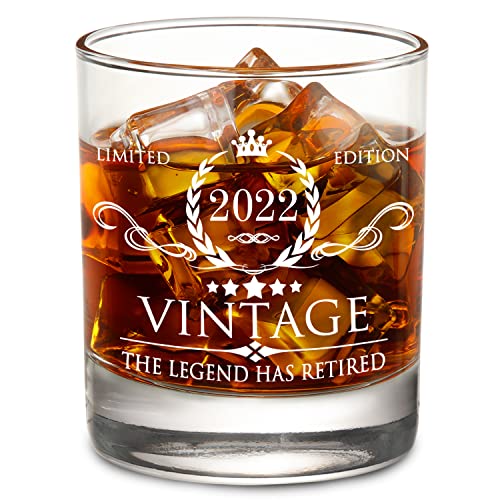 AOZITA Retirement Gifts for Men Whiskey Glass -...
