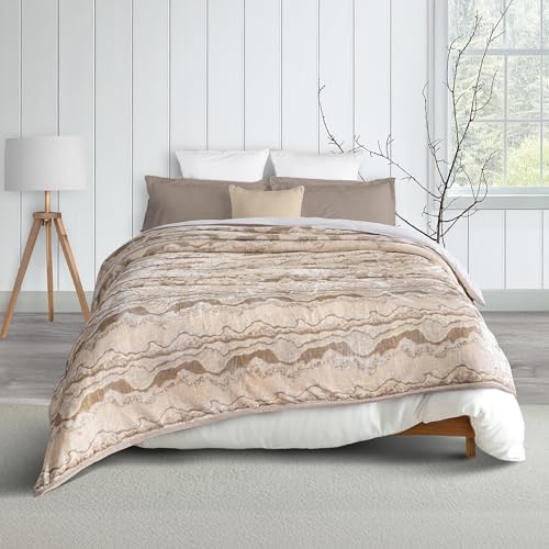 Image of MYTRIDENT Home Essential Flannel Printed Blanket for Winter Double Size (220 cm x 240 cm), 290 GSM, Terra