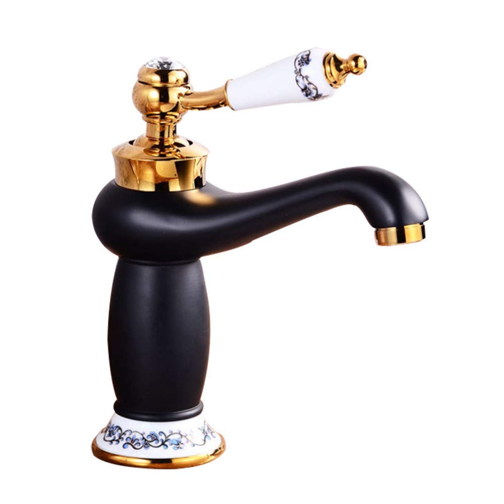 Rubinetto in Porcellana Blu E Bianca Antico Miscelatore Acqua Calda E Fredda Doppio Rubinetto Aperto del Bacino Rubinetto del Lavandino del Bagno Rubinetto della Cucina Completa di Rame Ceramica