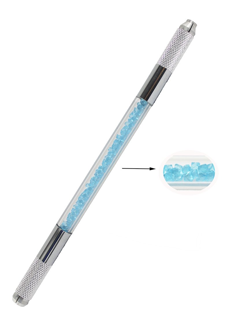 Xiaoyu 3D Doppelkopf Microblading Stift – Manuelles Werkzeug Für Permanente Augenbrauen (blau)
