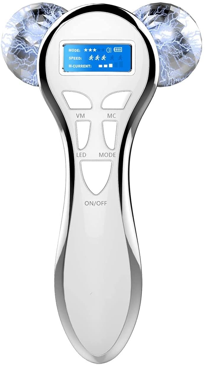 Fairyliss Rodillo masajeador facial y de cuello con microcorrientes 4D, recargable, eléctrico, levanta rostro y cuello, masajeador de brazos y piernas para anti envejecimiento, arrugas y masaje facial