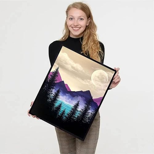 Vista 69 de VIGEGU Paquete de 4 pinturas por números para adultos, lienzo enmarcado, con caballete de madera, pintura por números para niños de 8 a 12 años