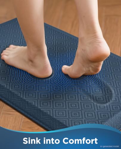 Image of Ophanie Kitchen Mats for Floor,3 /4 inch Thick,20x39 Anti Fatigue Cushioned Mat with 99+ Pairs of Anti-Slip Bottom Ridges,Kitchen Rugs,Waterproof,Comfort Ergonomic Standing Mat for Office,Home,Sink
