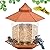 Yomideayard Squirrel Proof Bird Feeders for Outdoors Hanging Bird Feeder for Outside, Wild Bird Feeders Backyard Birding Garden Decor, Hexagon Shaped with Roof, Easy Clean and Fill