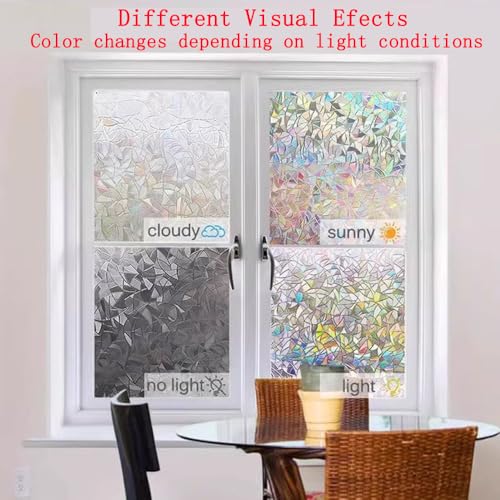 Window Privacy Film, 23.62inX196.85in, Stained Glass Rainbow miniatura 2