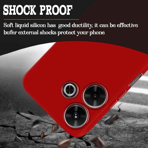 Image of Back Cover for Mi Redmi 13 5G / 4G / Poco M6 Plus 5G | Full Camera Protection | Premium Liquid Silicon Case | Flexible Bumper Case for Mi Redmi 13 5G / 4G / Poco M6 Plus 5G (Red)