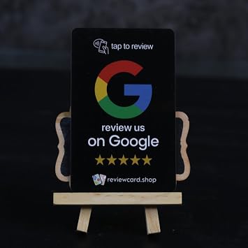 Review Card | NFC Google Review Card - Boost your sales and rank at the top of the search. (Black, Regular)