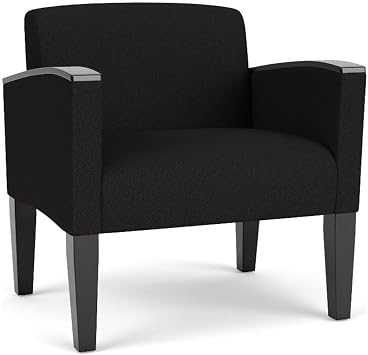Belmont Lounge Reception Waiting Oversize Guest Chair/Black Steel Legs/Black